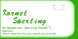 kornel sperling business card